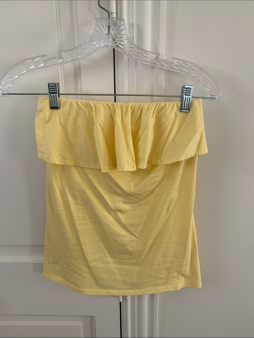 Lilly Pulitzer Yellow Strapless Ruffle Tube Top